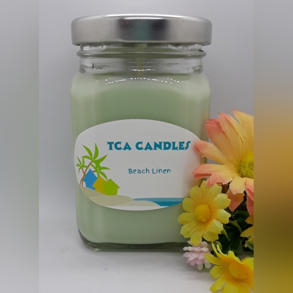 Beach Linen Scented  Candle - Light Green